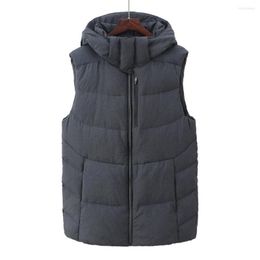 Men's Down Mens Winter White Duck Vests Hooded Fashion Waistcoats Men High Quality Sleeveless Jackets Male Outerwear VT-A8