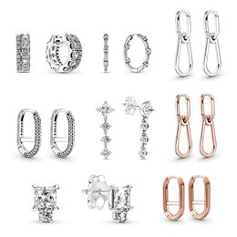 Knot LR Cable Chain Exaggerated S925 Silver New Zircon Me Series Inlaid Peacock Earrings Female Mini Jewellery Production Fashion Women