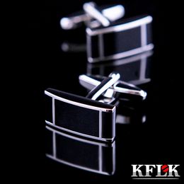 KFLK Luxury shirt cufflink for men Brand cuff button de manchette cuff link High Quality gemelos Black abotoadura Jewellery