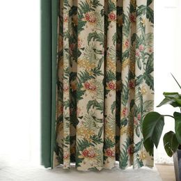 Curtain American Country Cotton Linen Garden Flower And Bird Curtains Living Room Bedroom Blackout Light Luxury Custom