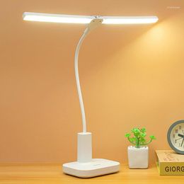 Table Lamps Reading Light LED Lamp USB Chargeable 180 Degree Adjustable Head 3 Colour Temperature Stepless Dimmable For Bedroom
