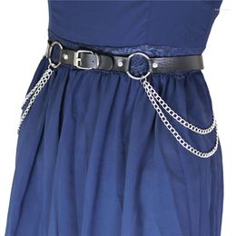 Belts Style Woman Gothic Leather Harness Ring Chain Thigh Straps Garter Suspenders Sexy Wedding Punk Belt