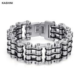 Bangle Retro Men Multilayer Bracelets Bangles Punk Biker Bicycle Motorcycle Chain Link Bracelets for Men Stainless Steel Jewelry