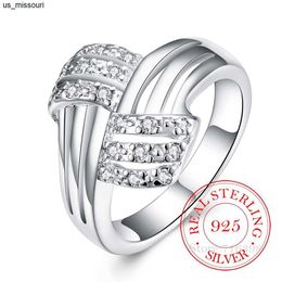 Band Rings 925 Sterling Silver Jewelry Vintage AAA Zircon Crystal Couple's Wedding Silver Rings for Women Men Fashion Anel De Prata Bijoux J230522