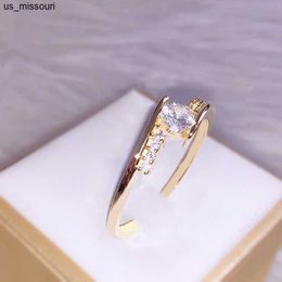 Band Rings Fine Jewellery Luxury Gold Wedding Bands Rings for Woman 14K Yellow Gold Office Diamond Rings Filled Womens Engagement Couples J230522