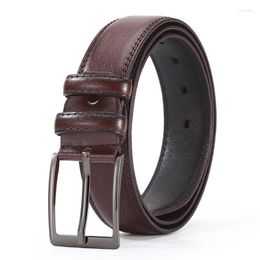 Belts Male Leather Belt For Men Pin Buckle Luxury PU Designer Jeans High Quality Pasek Drop