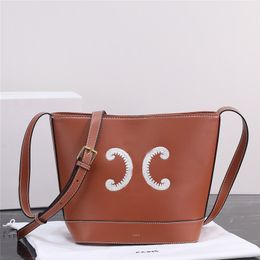 Designer Luxury handbags purse Bucket Cuir In Smooth Calfskin Leather brown ladies fashion Shoulder Bag 9005