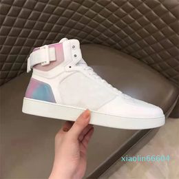 calfskin Designer shoes sneakers Casual Shoes boots Mens women high top running Luxury Rivoli rainbow trainer for Flower motifs vintage trainers
