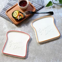 Plates French Ceramic Plate Breakfast Bread Sushi Dessert Cheese Toast Dish Fruit Bowl Salad Kitchen Tableware