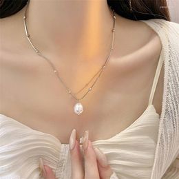 Choker Baroque Pearl Necklace Feminine Style Collar Chain Advanced Necklaces Versatile Accessories Pendant C723