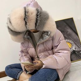 Women's Trench Coats Winter Jacket Women 2023 Hooded Fur Parkas Warm Thick Outwear Real Raccoon Collar Down Female Coat