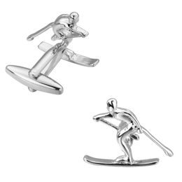 KC Luxury shirt Silvery skiing cufflink for mens Brand cuff buttons cuff links High Quality abotoaduras Jewelry