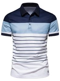 Men s Polos Golf Polo Shirt Men Short Sleeve Stripe Clothing Summer Streetwear Casual Fashion tops 230522