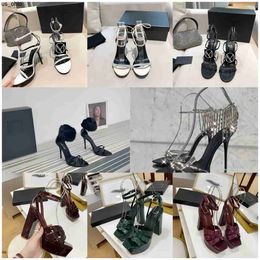 Sandals 2023 Summer New Pointed Sandal Black High Heel Shoes Womens Sandals Slim Heels Beautiful Bare Colour Single Shoes Liu Ding Shallow Mouth SIZE 3541 WITH BOX J230