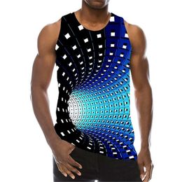 New 3D Printing Funny Psychedelic Hole Tank Top Fashion Men Women Tracksuits Crewneck Vest Plus Size S-6XL Harajuku