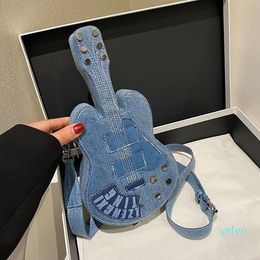 Women Handbags Ladies Purses and Handbags Funny Purses Cute Guitar Shape Jeans Ladies Hand Bag