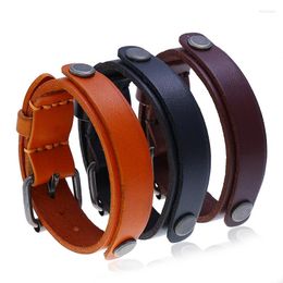 Bangle Multi-Layer Wide Charm Genuine Leather Bracelet Women's Men Punk Casual Party Jewellery Accessories Birthday Christmas Gift