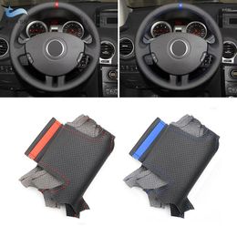 Steering Wheel Covers For Clio 3 2005 2006 2007 2008 2009 2010 2011 2012 2013 Hand-stitch Car Interior Cover Leather Trim