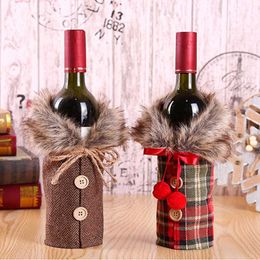 Christmas Decorations FengRise Christmas Decorations for Home Santa Claus Wine Bottle Cover Snowman Stocking Gift Holders Xmas Navidad Decor New Year