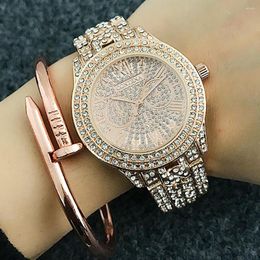 Wristwatches Relogio Feminino Crystal Women Watche Rose Gold Ladies Wristwatch Reloj Hombre Montre Femme Zegarek Damski De Mujer