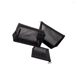 Storage Bags 3Pcs Makeup Large-Capacity Fabric Organiser Transparent Pouch Case Home Offices Travel Washroom Accessories