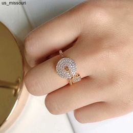 Band Rings Luxury Wedding Ring for Women Elegant Real 18k Rose Gold Original Jewellery Austrian Crystals Gift anillos de para mujer oro 18 k J230522