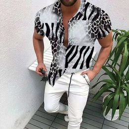 Geo Party Shirt Sea Holiday Clothing Outlet Summer New Style Cotton Short Sleeve Shirt Top Men Blouse Male 3XL Tops