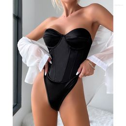 Women's Shapers Sexy Jumpsuit Trendy And Cool Style Elastic Satin Bra With Slim Fit Thin Binding Steel Ring