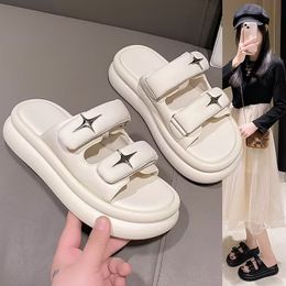 Soft Thick Soled Slippers Female 2023 New Summer Fairy Wind Beautiful Temperament Beach Sandals