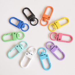 10pcs Lobster Clasp Clips Color Paint Keychain Hook fit Split Ring Clasp For Christmas Halloween DIY Jewelry Keychains Making