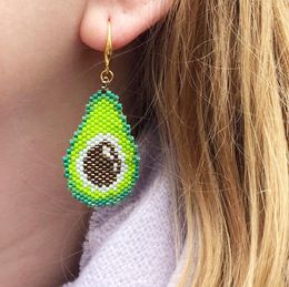 Knot Pretty Bead Miyuki Drop Earrings Ladies Boho Fashion Design Avocado Earring Mujer Jewellery For Women Gift