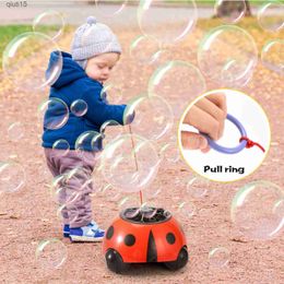 Gun Toys Ladybug Kids Automatic Bubble Machine Toy Beach Pull Rope Walking Pet Soap Water Summer Outdoor Toy Gatling Bubble Gun T230522