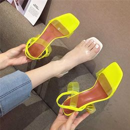 NXY Sandals Fashion Pvc Jelly Women Summer Sexy Open Toed Transparent Plexiglass Crystal Clear Heel Ladies Shoes 230511