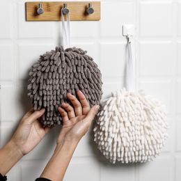Chenille Hand Towels Kitchen Bathroom Hand Towel Ball with Hanging Loops Quick Dry Soft Absorbent Microfiber Towels Kitchen Tool