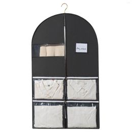 Storage Boxes For Travel Jacket Dresses Closet Suit Garment Bags Portable Long Term Coat Hanging Clothes 4 Pockets Protection