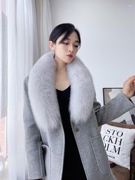 Scarves 2023 Winter Extended Coat Shawl Collar Unisex 96cm Fur