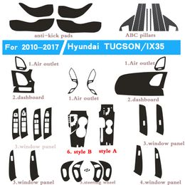 Carbon Fiber for Hyundai Tucson ix35 2010-2017Car Film Interior Sticker Center Console Gear Dashboard Air Door Handle Lift Panel