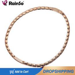 Necklaces RainSo Magnetic Therapy Power Necklaces for Lady High Polished Stainless Steel Health Jewelry Health Care Hematite Necklaces