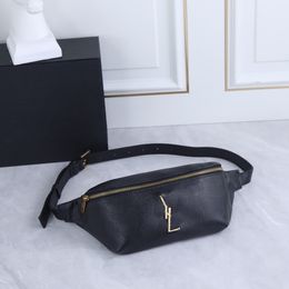 Unisex black leather waist bag, chest bag, wallet! Top 100% ball pattern, a must-have for couples when going out