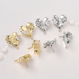 Stud Earrings 2PCS Love Can Add Pendant Gold Plated Charms For Jewellery Making DIY Brass Accessories Women