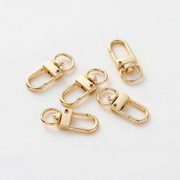 5pcs/lot 14K 18K Gold Plated Split Key Ring Swivel Lobster Clasp Connector For Bag Belt Dog Chains DIY Jewellery Making Findings