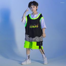 Stage Wear Teenage Hip Hop Clothing Oversize Tshirt Tops Streetwear Cargo Shorts For Girl Boy Jazz Dance Costume Kids Rave Clothes