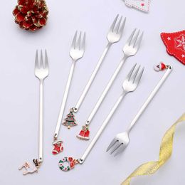 Christmas Decorations New Year Xmas Spoons Metal Merry Christmas Spoons for Party Tableware Ornaments Christmas Decorations for Home Xmas Gifts