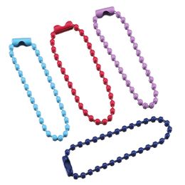 20Pcs Colourful Ball Bead Chain with Clasp Connectors Keychain Pendants for DIY Jewellery Making Keyring Keychain Ornament Findings