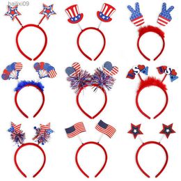 Party Decoration American Independence Day Decoration Sequined Headband USA National Day Hairband Kids Happy USA Independence Day Party Favours T230522