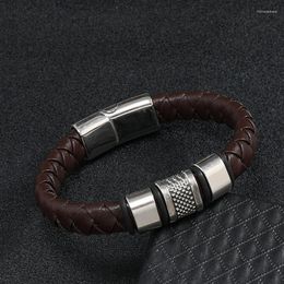 Charm Bracelets Punk Leather Bracelet Men Vintage Festival Accessories Gift For Him Removable Magentic Braclet Hiphop Jewellery Pulsera Homme