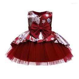 Girl Dresses Floral Red Princess Baby Birthday Dress One Year Blue Boy Outfit Toddler Infant Clothes OGF224468