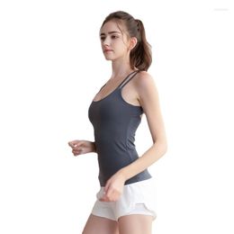 Active Shirts Vest Yoga Female Europe And America With Chest Pad Sexy Bra Strap Sports Beauty Back Cross Border