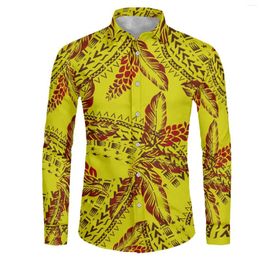 Men's Casual Shirts Polynesian Tribal Tongan Totem Tattoo Tonga Prints Men's Long Sleeve Trends Button-down Collared Business Dress