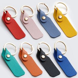 Simple PU Leather Keychain PU Keyrings for DIY Jewelry KeyChains Crafts Car Key Strap Waist Wallet Keyholde Gift Metal Pendant